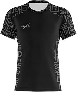 هيكسا تي شيرت تارجيت 242 للرجال والنساء - تصميم طباعة رقمية مميزة - قصة جافة، مضاد للبكتيريا، بوليستر - اسود - مقاس L 16011 - اسود - مقاس L