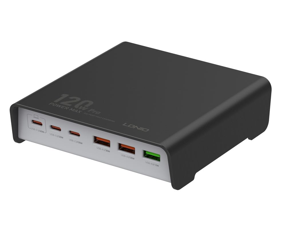 T Teclusive Super Fast Charging 120W Type C 6 Ports Charger Compatible for iPhone 15 14 13 12 Pro Max/Galaxy S23 S22 Ultra Fold Flip | 65w+35w+20w PD QC PPS Multi Port Travel Adapter USB C (Black) (B0CQRPDG8M) Amazon Price History, Amazon Price Tracker