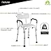 Dr. Maya Adjustable Shower Chair with Back and Arms - Free Suction Assist Grab Bar - Anti-Slip Bench - Bathtub Seat for Bathroom Safety