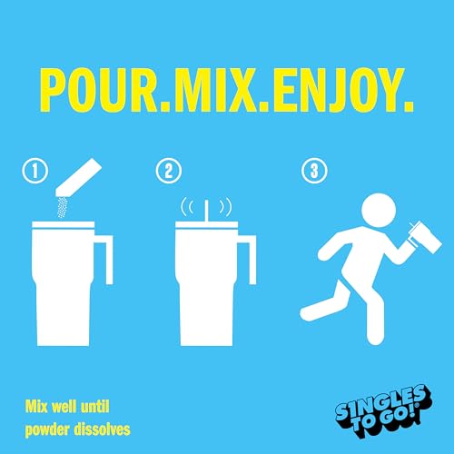 SINGLES TO GO! Skittles Go Tropical Variety Pack, Watertok Powdered Drink Mix, Zero Sugar, Low Calorie, Includes 4 Flavors: Strawberry Starfruit, Mango Tangelo, Kiwi Lime, Pineapple Passionfruit