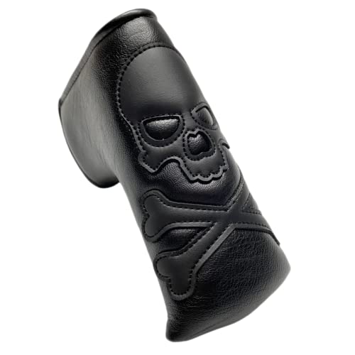Skull Magnetic Golf Putter Cover Headcover Blade Putter Head Cover in Black fits for Scotty Cameron Neowport, Odyssey, Ping Putters Width Under 1.57