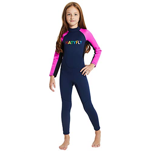 NATYFLY Kids Wetsuit,2.5mm Neoprene Thermal One Piece Swimsuit,Boys