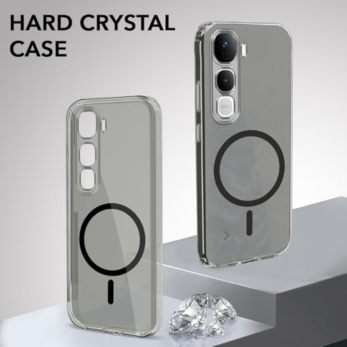 Image of Jkobi Lifetime Anti-Yellow MagSafe Compatible Clear Back Cover Case for Vivo Y400 Pro (Sleek Hard Crystal | Shockproof and Camera Protection)