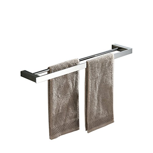 Beelee - Toallero de Barra Doble para Montaje en Pared, 40 cm, Cromo Pulido, Acero Inoxidable BA8502C-40