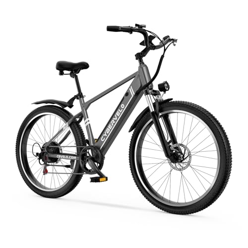 Image of Cybervelo 750W Peak Electric Bike for Adults,up 80 Miles Removable Battery Ebike, 26 inch Electric E Bike with 7-Speed,Adult Electric Bicycles for Commute Beach Snow Womens /Man All Terrain