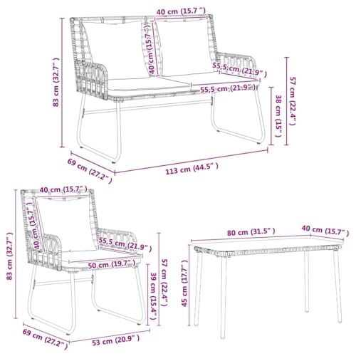 Chaises contemporaines de jardin noir pour espace extérieur