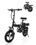 GOKU Electric Bike 14' Electric Bicycles,20 Mph with Max 15° Uphill for Adults and Teens,Folding E Bikes 350W Motor,Shock Absorbers Electric Bicycle,280.8Wh Battery,25 Miles PAS Range