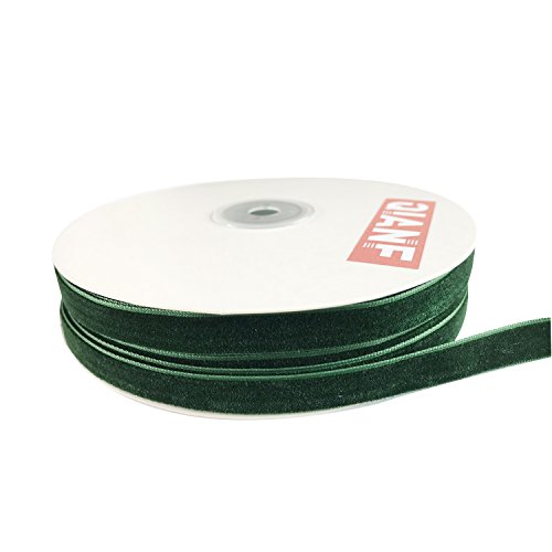 Qianf Vintage Green Velvet Ribbon, 3/8 Inch X 25Yd #TOP1