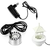 Ultraschall Vernebler,Ultraschall Nebler,Nebler Ultraschall Vernebler,Ultrasonic Fog Maker,Mist Maker Wassernebler Fogger,Mit Stromversorgung Und Bojen,Für Springbrunnen,Aquarium,Farbige Lichter