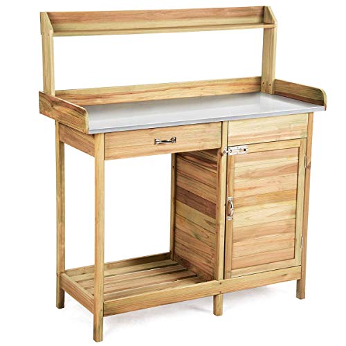Outdoor-Garden-Wooden-Work-Station-Potting-Bench Outdoor Garden Wooden Work Station Potting Bench
