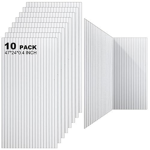 Woanger 10 Pack Large Acoustic Panels, 47"x24"x0.4" Self Adhesive Sound Absorbing Foam Wall Panels, Soundproof Foam Panel Sound Dampening Acoustic Panel for Recording Room Studio Office(White)