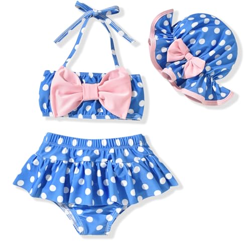 Image of Aalizzwell Baby Girl 2-Piece Bikini Swimsuit with Hat