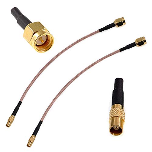 2 cables coaxiales SMA macho a MCX hembra 15cm miniatura 2