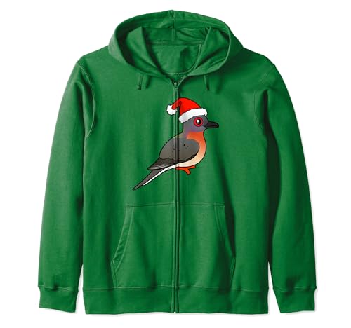 Cartoon Passenger Pigeon Santa Claus Cute Birdorable Bird Zip Hoodie