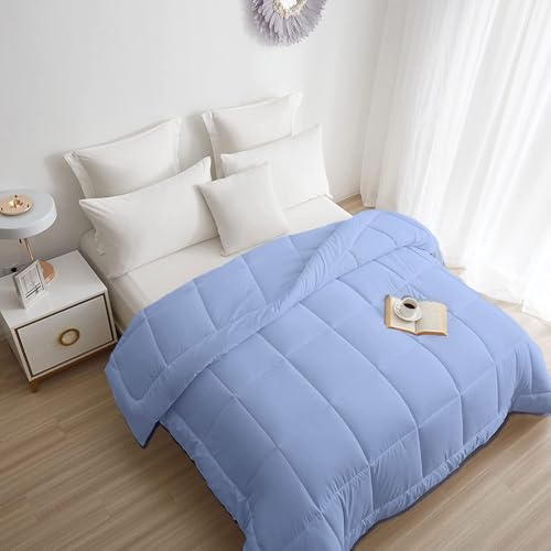 Image of Razzai All-Season Comforter 110 GSM | Super Soft & Lightweight Comforter Single Bed Comforter (60 inch X 90 inch Inches /152Cm X 228Cm) - Single Bed Comforter | Sky Blue