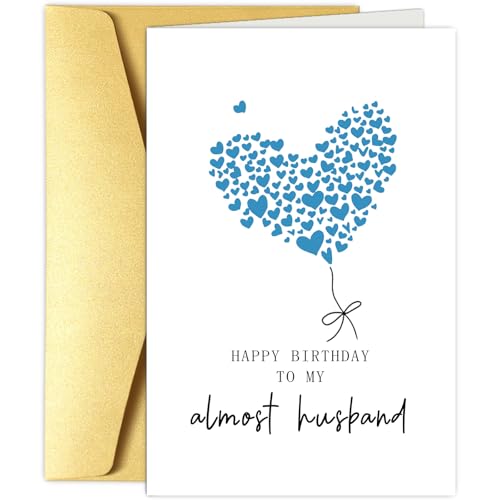Obbyidk Romantic Fiance Birthday Card, Funny Birthday Card for Fiance, Future Husband Birthday Card, Happy Birthday to My Almost Husband