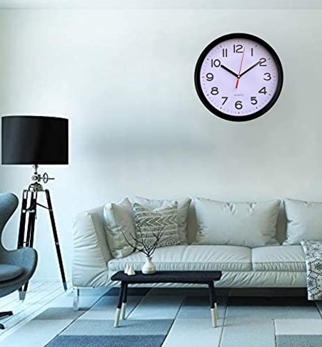 Vmarketingsite - 12 Inch Wall Clocks Battery Operated Silent Non-Ticking Decorative Modern Round Quartz Black - Analog Classroom Hanging Clock Large Numbers - Office/Kitchen/Bedroom/Bathroom/Gym #TOP4
