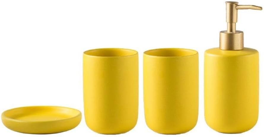 Bathroom Washroom Countertop Accessories Completes Lotion Soap Dispenser Box Toothbrush Holder Vanity Organizer Storage Lotion Dispenser Matte Black Sandstones Modern Decors Quality Resin Material Set