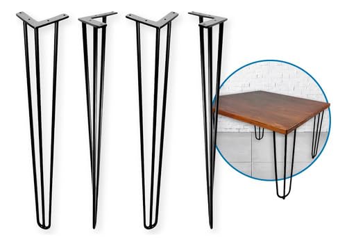 Kit 4 Pés De Móveis Hairpin Legs 80cm 7mm Para Mesa Aparador Buffet Escrivaninha Home Office Escritó