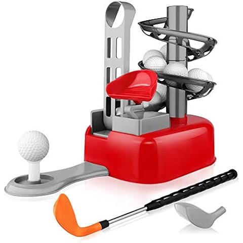 Baztoy Kids Golf Toys Set - Outdoor Toys Training Golf Balls & Clubs Equipment, Garden Games Golf Gifts Toys Gadgets for 3 4 5 6 7 8 Years Olds Toddlers Children Boys Girls Cover