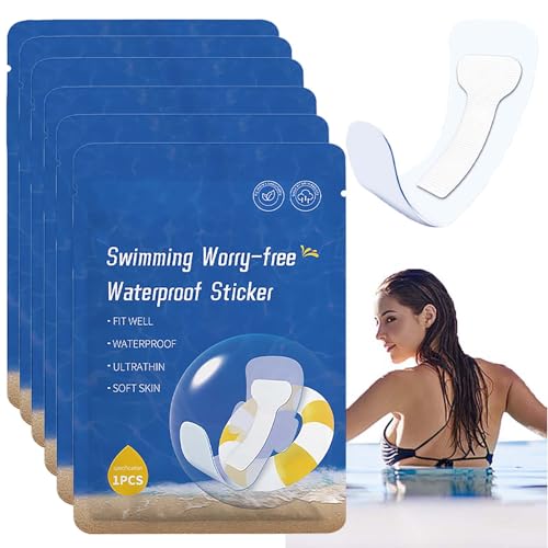 Womens Waterproof Sanitary Pads for Swimming Skin-Friendly Prevention for Swimming & Daily Activities Reusable Adhesive Patches (6PCS)