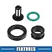 A ABSOPRO Fuel Injector O Rings Seals with Micro Filters Fuel Injector Repair Kit for Suzuki GSXR 600 750 1000 Hayabusa GSX1300 Rubber Black (Set of 4)