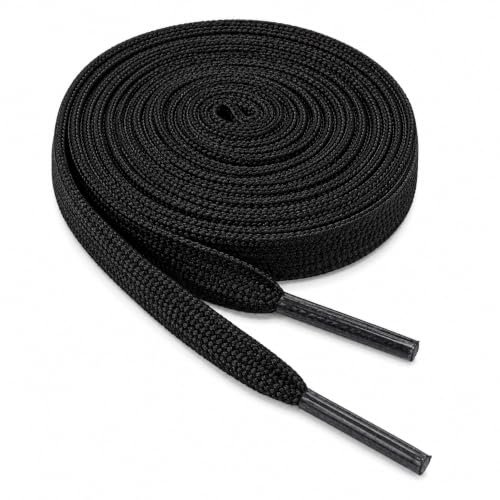 VGUBLG Shoelaces for Sneakers 1 Pair Athletic Shoelace Flat Shoe laces forKids and Adults in 24-79 Shoe String Black 54