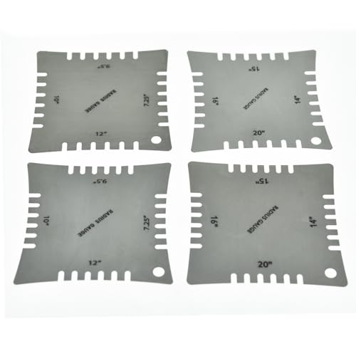 Dopro 4pcs Stainless Steel Guitar Notched Radius Gauge Fingerboard Measuring Tool Luthier Tool