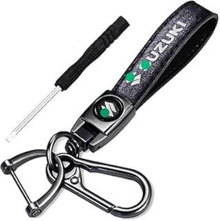 سلسلة مفاتيح للسيارة متوافق مع سوزوكي، أسود، جلد