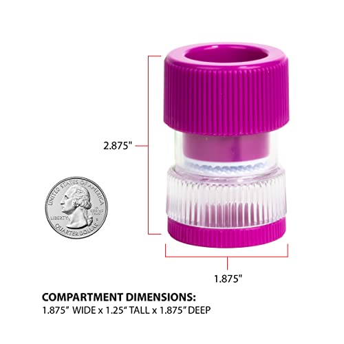 Image of Ezy Dose Pill Crusher, Storage Compartment, Removable Drinking Cup, Purple | Crushes Pills, Vitamins, and Tablets, Portable Design, Designed for Travel, BPA Free