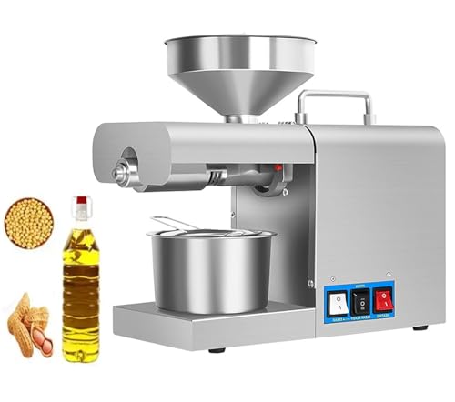 Pressa Di Olio Elettrica 820W Caldo Freddo Automatico Macchina Della Pressa Dell'olio Acciaio Inossidabile Pressa Piante Alimentari Pressa Olio Commerciale Per Olives Sesame Coconut Flaxsee