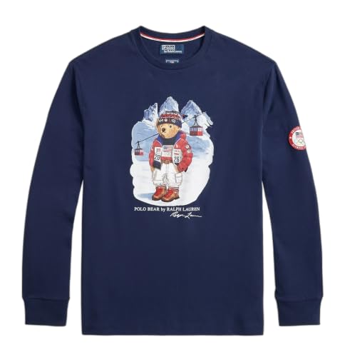 Image of POLO RALPH LAUREN Classic Fit Team USA Polo Bear Long Sleeve Shirt (Team USA/Polo Bear, XL)