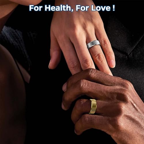 Smart Ring Health Tracker, Sleep Tracker Ring with Heart Rate, Waterproof Fitness Ring for Activity Monitoring/Steps/Distance/Calories, Air Gestures,Up to 7-Day Battery, for iOS and Android (Gold,#12) - Thumbnail 6