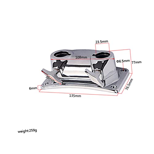 Homoyoyo Durable Double Hole Tom Cymbal Holder Clamp Lightweight Metal Base Plate Drum Mount Bracket miniatura 3