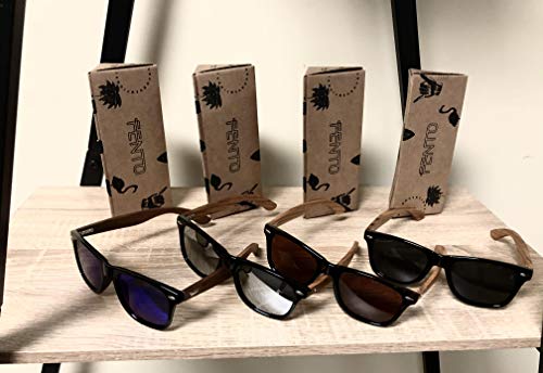 Fento Wooden Handmade Sunglasses, Bamboo Arms. Assorted Styles3
