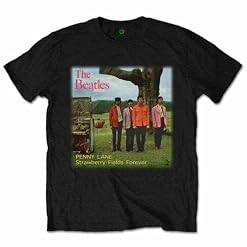 The Beatles Official Strawberry Fields Forever Rock T-Shirt Top Vêtements pour homme femme Unisexe - Les Beatles, Paul McCartney, John Lennon, RIngo Starr, George Harrison The Beatles Official Strawberry Fields Forever Rock T-Shirt Top Vêtements pour homme femme Unisexe – Image 2