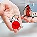 50 Pack Plastic Key Tags with Split Ring, 1.5 Inch Round White Key Tags Writable Key Identification Tags Key Name Tags with 100 Pcs Blank Paper Label Stickers in 10 Assorted Colors for Home Offices