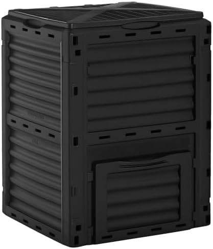 Outsunny Composter Capacity 300L Composter 60.5 x 60.5 x 81.5 cm ...