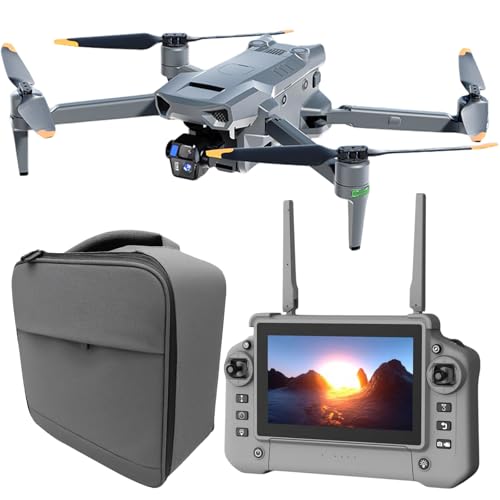 4K Drone with Camera for Adults, Long Flight Time, 6KM Long Range GPS Drone with Screen Controller, 3 Axis Gimbal, Auto Return, Follow Me, Obstacle Avoidance
