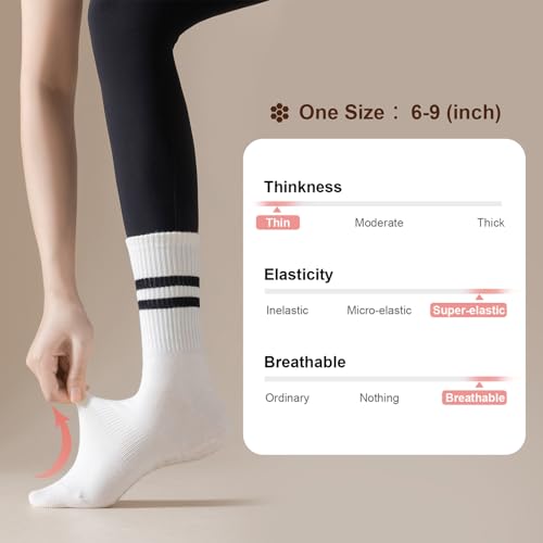 Lacholin Yoga Pilates Socks with Grips for Women, Non Slip Grips Cotton Socks for Barre, Ballet, Dance, Workouts4