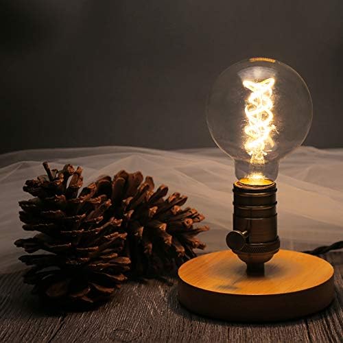 EMITTING Vintage Globe Edison LED Bulb, G80 6W Soft White 2700K, Antique Flexible Spiral LED Filament Light Bulb,600Lm Non-Dimmable, 6W Equivalent to 60W, E27 Base, Clear Glass (6W-2700K-6Pack)