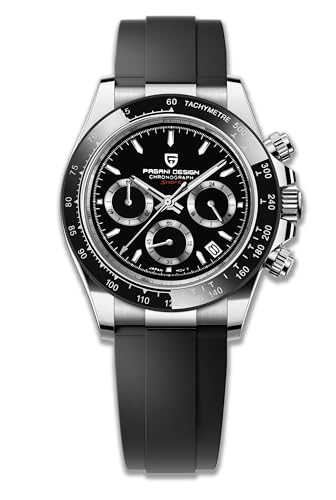 PAGANI DESIGN Orologi al quarzo: offriamo orologi da uomo dotati di un movimento al quarzo giapponese VK63 di alta qualità al 100%, dotati di display analogico e data, che sono molto resistenti. Cronografo multifunzione con tre sub-quadranti, ciascuno dei quali mostra secondi, minuti e ore