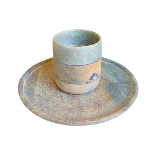 Copo Pedra Sabão C/Base Colorido Artesanato Ouro Preto (Natural)
