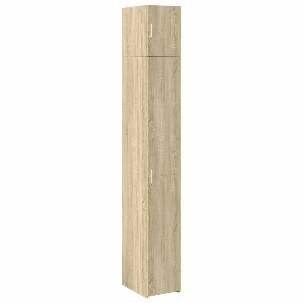 vidaXL Mobile Sottile Rovere Sonoma 30x42,5x225 cm in Truciolato, portaoggetti da Bagno, unità di conservazione