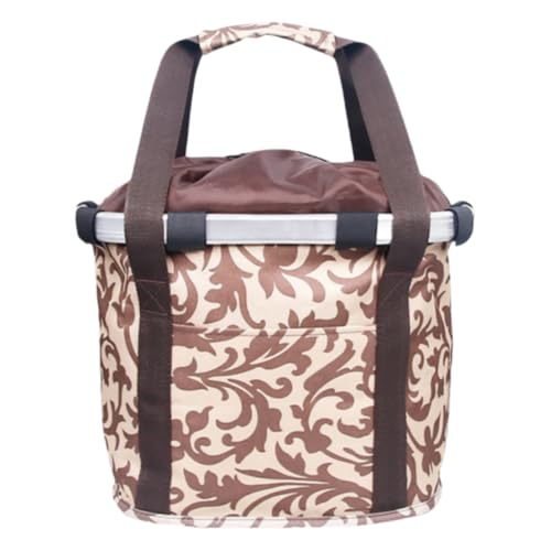 Vzck 自転車用バスケット かご 前かご 取り外し可能 折りたたみ 大容量 防水 取り外し簡単 アルミ合金フレーム オックスフォード生地 伸縮ロープ付き 取り付け簡単 通勤 買い物 ペットキャリー マウンテンバイク/クロスバイク/折りたたみ自転車対応 (