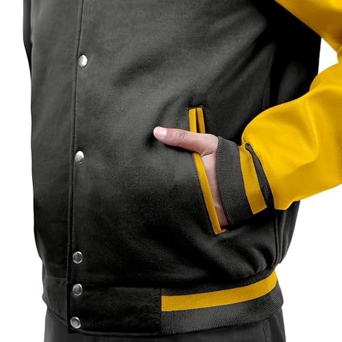 Image of Baseball Wool Letterman Varsity Faux Leather Sleeve For Men | Wool Varsity Bomber Jacket