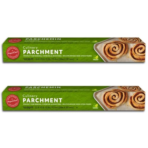 PaperChef Parchment Paper Nonstick Baking 2 Pack 15" x 98.4' Roll 123 sq ft