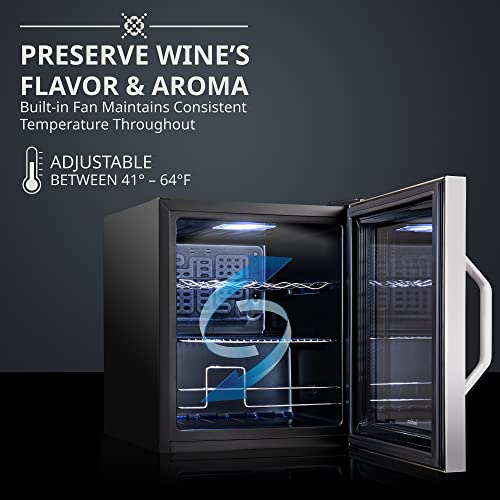 Ivation 12 Bottle Compressor Wine Cooler Refrigerator W/Lock | Large Freestanding Wine Cellar For Red, White, Champagne Or Sparkling Wine | 41F-64F Digital Temperature Control Fridge Stainless Steel #TOP2