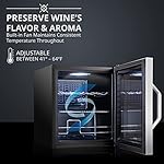 Ivation 12 Bottle Compressor Wine Cooler Refrigerator w/Lock | Large Freestanding Wine Cellar For Red, White, Champagne or Sparkling Wine | 41f-64f Digital Temperature Control Fridge Stainless Steel - Image 2