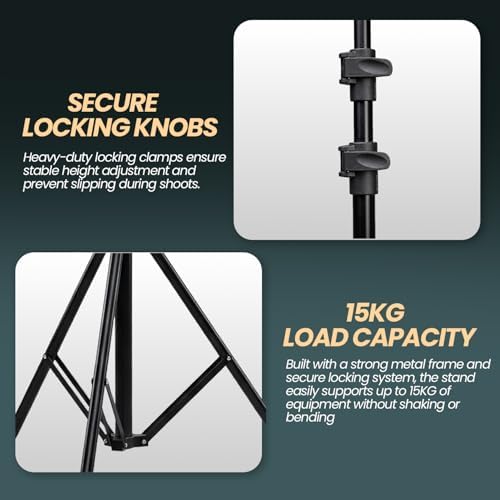 Image of HIFFIN 10x14ft Photography Backdrop Stand Kit with 8x14ft Green Screen Curtain & Carry Bag | Adjustable Background Support System for Photo Studio, YouTube Video Recording & Product Photography